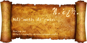 Németh Ármin névjegykártya