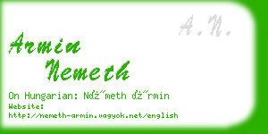 armin nemeth business card